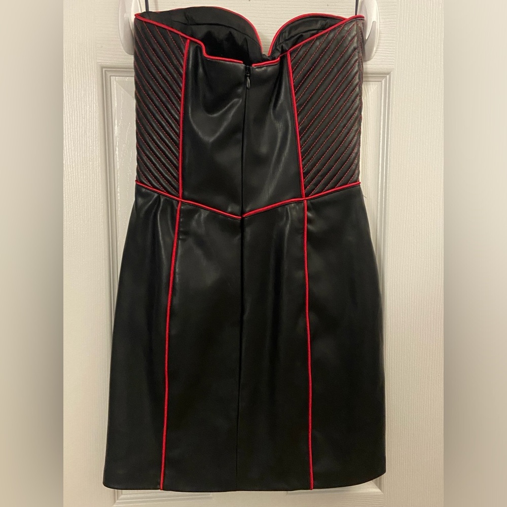 NWT Zara Strapless Faux Leather Dress